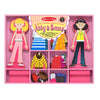 Melissa & Doug Abby And Emma Deluxe Magnetic Wooden Dress-Up Dolls Play Set (55+ Pcs) Magnetic Paper Dolls For Kids Ages 3+