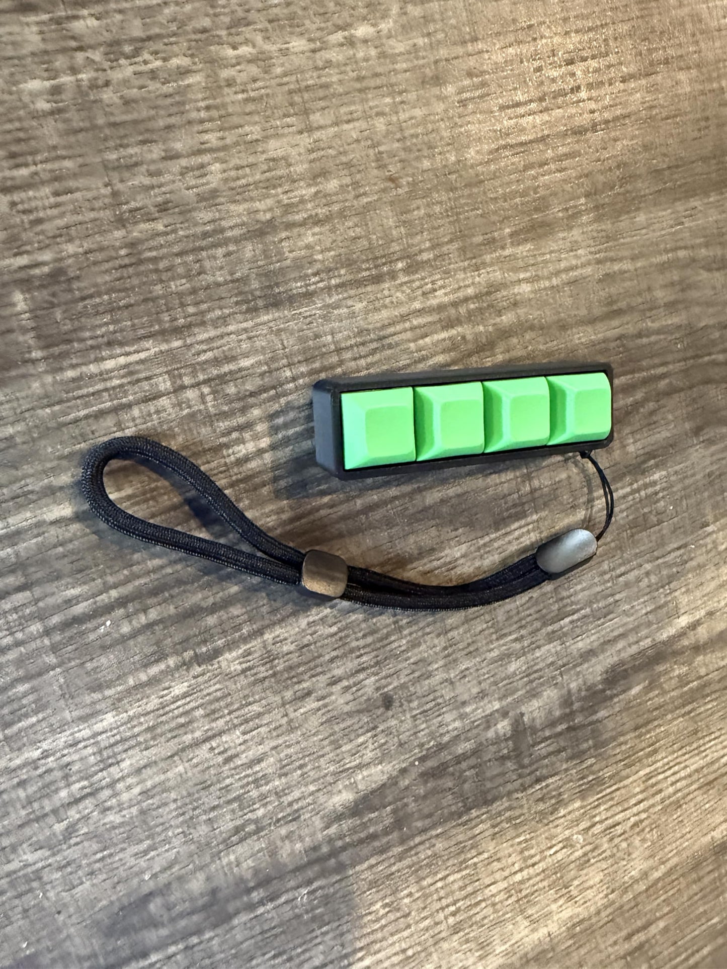 Four-Button Clicky Mechanical Switch Fidget Toy | Stim Toy, Stress Relief, Adhd (Black Base, Green Keycaps)