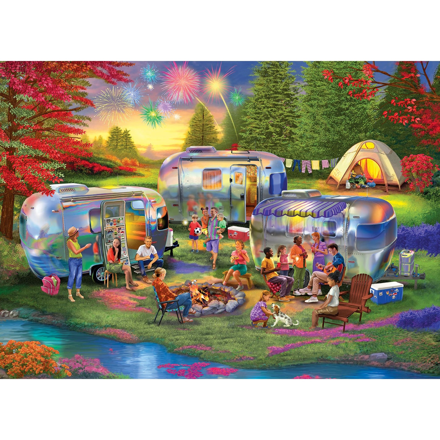 Roseart - Kodak Premium - Shiny Happy Campers - 1000 Piece Jigsaw Puzzle For Adults