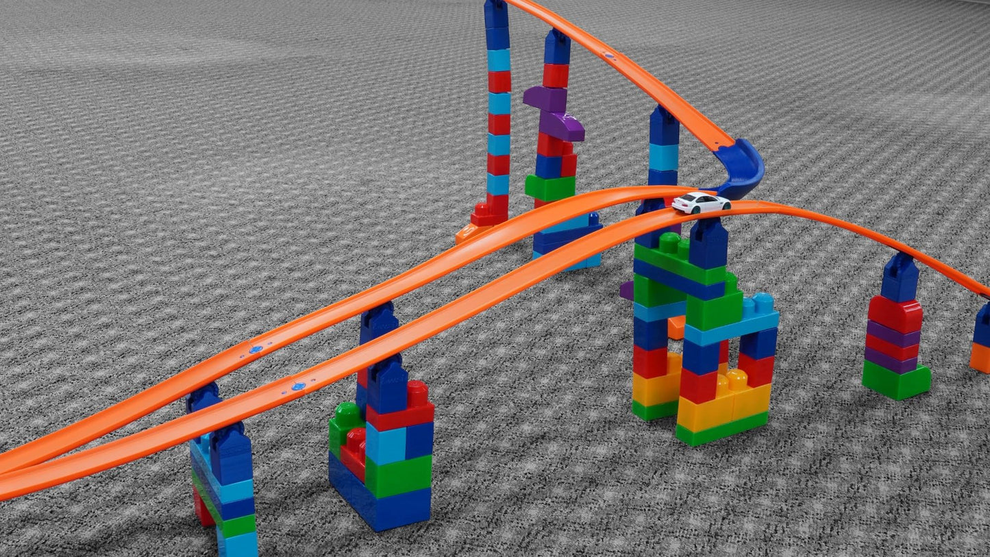 Mega-Track Connector: (4 Pack) Transform Your Hot Wheels Adventures With Mega Blocks Compatibility - Ideal For Toddlers To Build