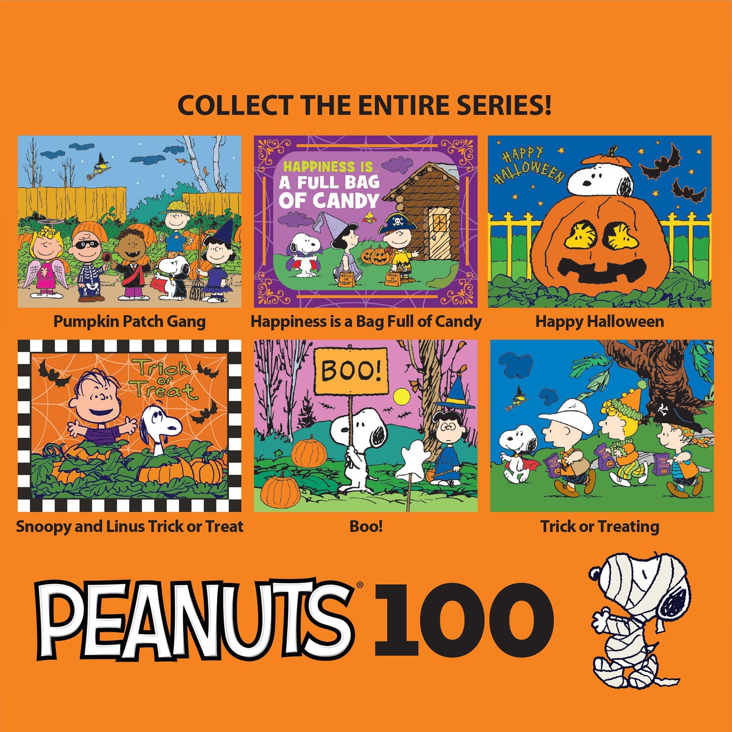 RoseArt Peanuts Happy Halloween 100-Piece Jigsaw Puzzle for Kids & Adults - Multi-Colored, Model 8674ZZB, Paper Material