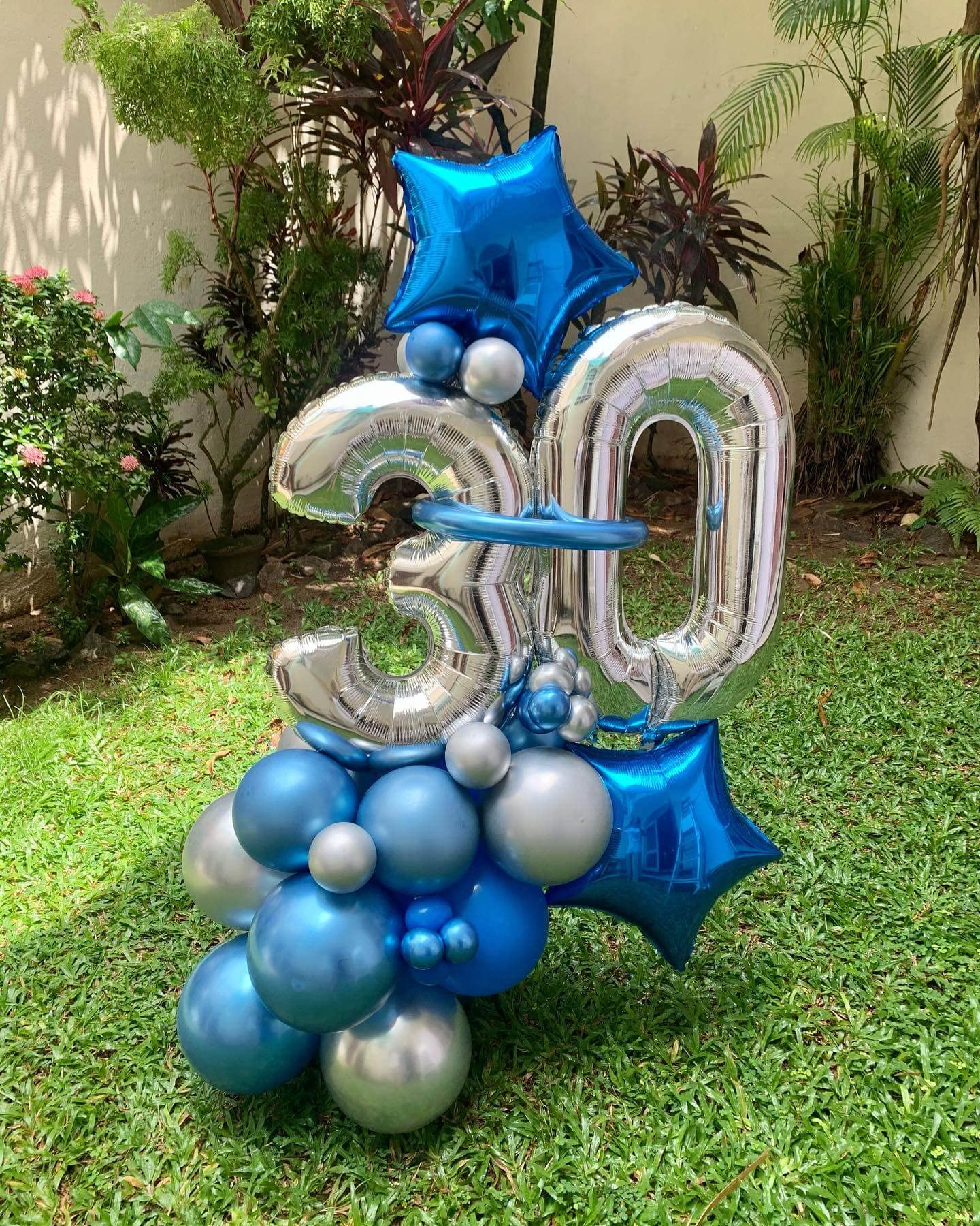 40 Inch Silver 30 Number Balloons Giant Jumbo Huge 30 Foil Mylar Helium Number Digital Balloons Silver Birthday Mylar Digital Ba