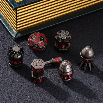 UDIXI Metal RPG Dice Set D&D 7-Die Polyhedral Metal DND Dice Set with Leather Pouch for Dungeons and Dragons Role Playing Games(