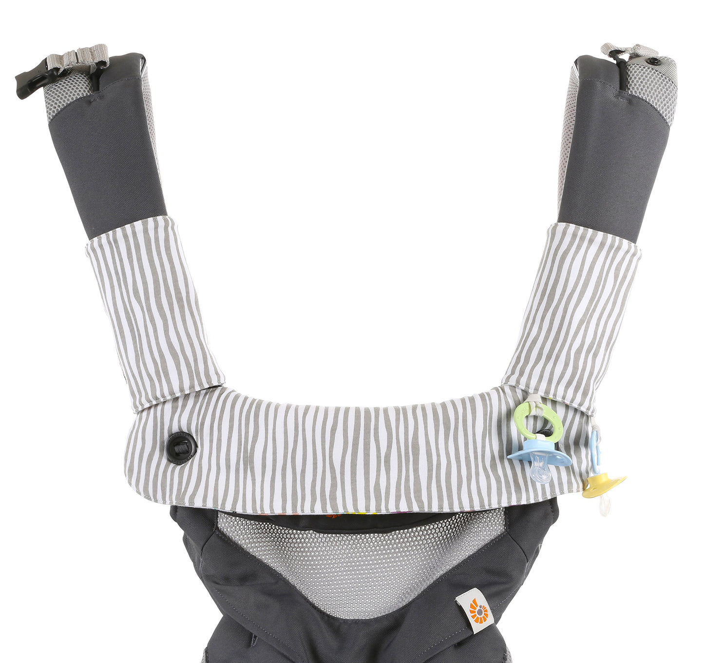 enhanced Drool and Teething Reversible Cotton Pad | Fits Ergobaby Four Position 360 + Most Baby Carrier | Pink Herringbone Design | Hypoallergenic | Great Baby Girl Shower Gift by Mila Millie
