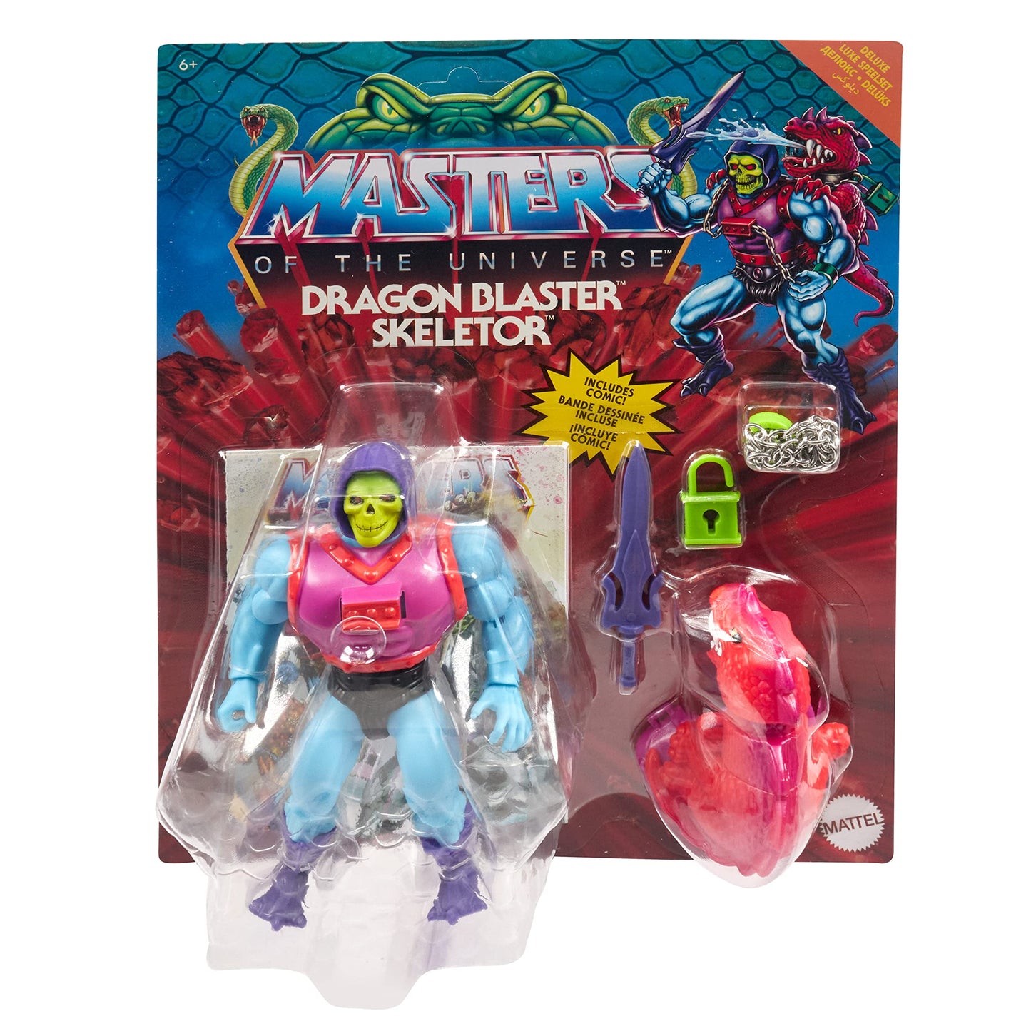 Masters of the Universe Origins Action Figure with Accessories Deluxe Dragon Blast Skeletor 5.5 Inch Motu Collectible