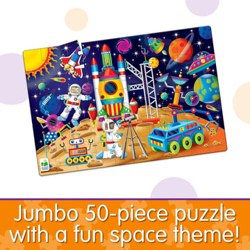 The Learning Journey: Jumbo Floor Puzzles Out In Space - Extra Large 50 Pieces Jigsaw Puzzle For Kids - Educational Intellectual Development - Preschool Toys & Activities For Children Ages 3-6 Years