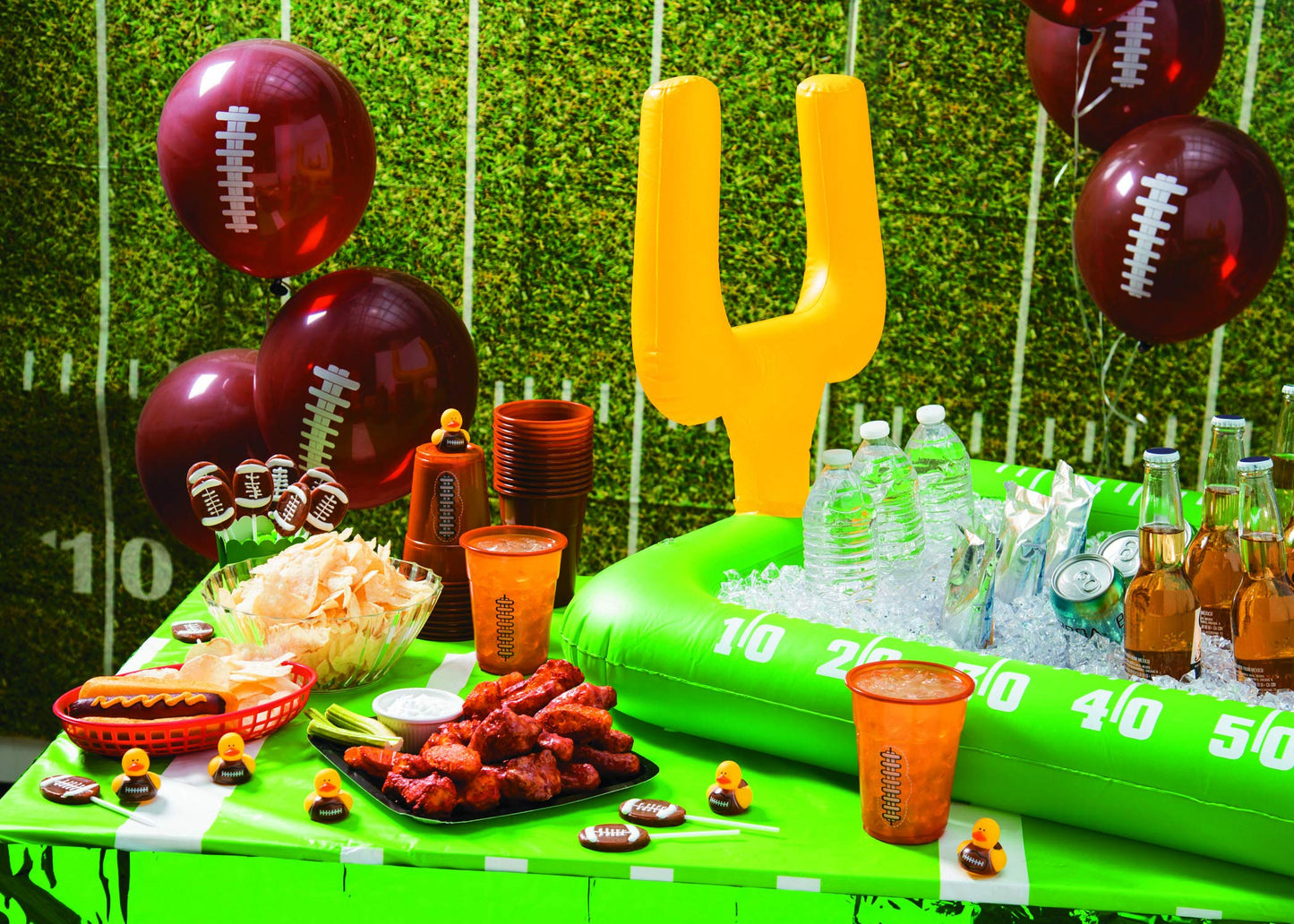Fun Express Mini Football Rubber Ducks (Set of 24) Rubber Duckies-Tabletop Decor Accents, Party Favors, Novelty Gifts