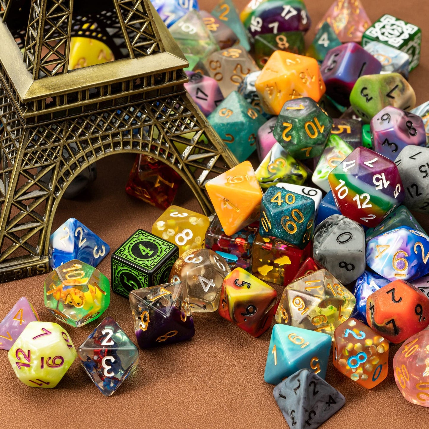 HDdais 7pcs Random Color DND Dice Set, 7-die Polyhedral D&D Dice for DND RPG MTG Table Games Dungeons and Dragons Dice