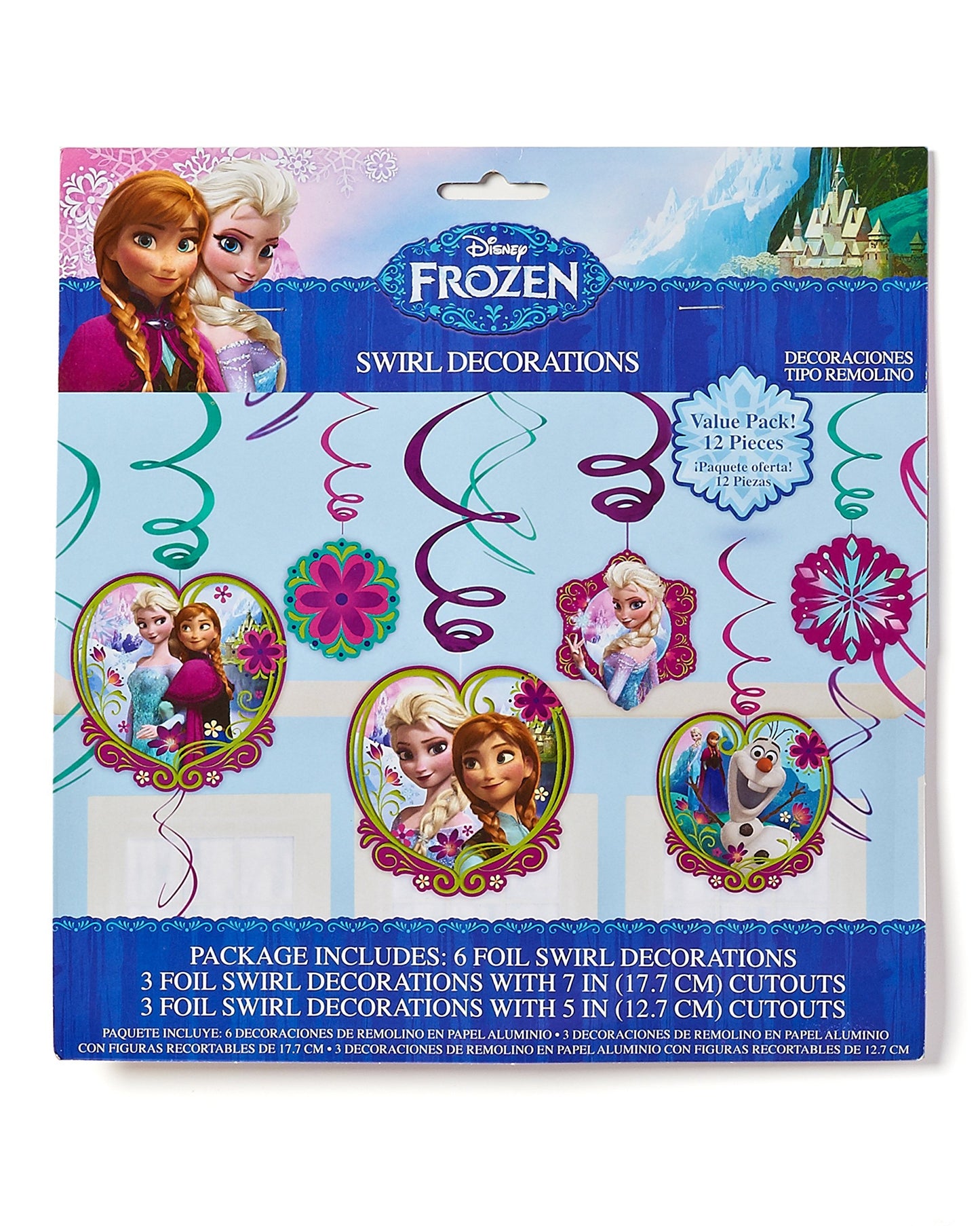 American Greetings Frozen Hanging Swirl Decorations, 12-Count