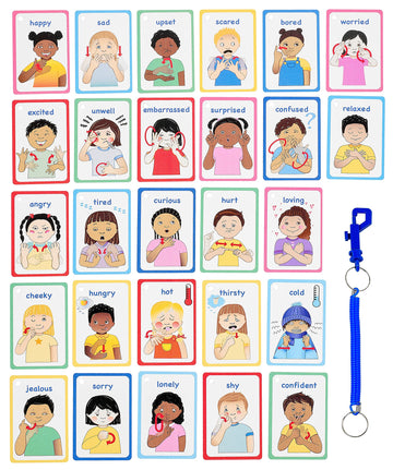 My Feelings And Emotions Asl Cards For Speech Delay Non-Verbal Or Deaf Children. 27 Visual Aid Cards, Developing Empathy And Soc