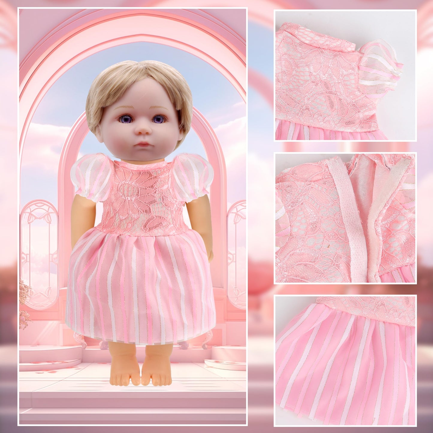 Girl Doll Clothes And Accessories - 6 Sets Doll Clothes For 10 11 12 Inch Dolls, Alive-Baby Doll Clothes Princess Dress, Gown, S