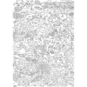 Omy Giant Coloring Poster, Ocean, 40 X 28 Inches, Coloring Fun For Kids, Adults, And The Whole Family.