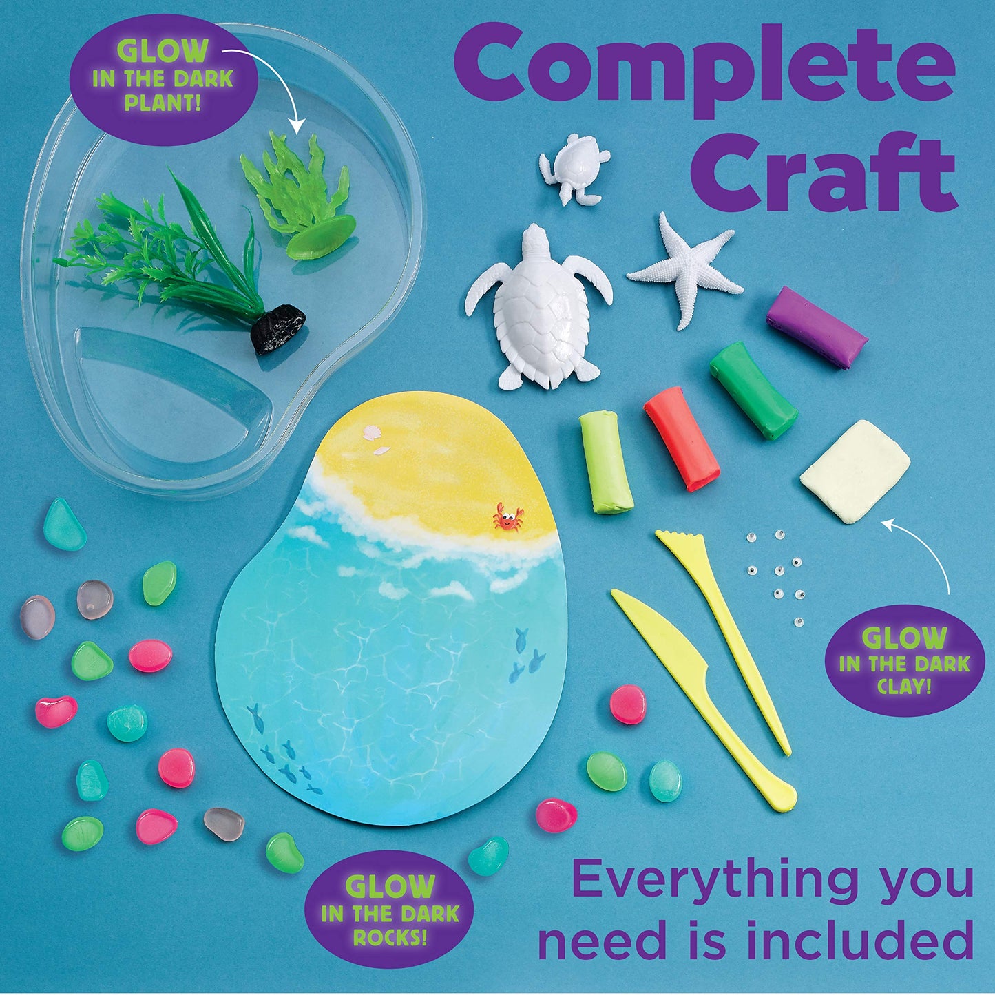 Creativity For Kids Create With Clay Turtle Lagoon - Marine Biology Crafts For Kids - Build A Sea Turtle Habitat With Clay, Multi (6238000) Medium