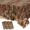 BBTO 3 Pieces Western Tablecloths Cowboy Party Decorations Birthday Table Cover Wild West Happy Birthday Tablecloth Plastic West