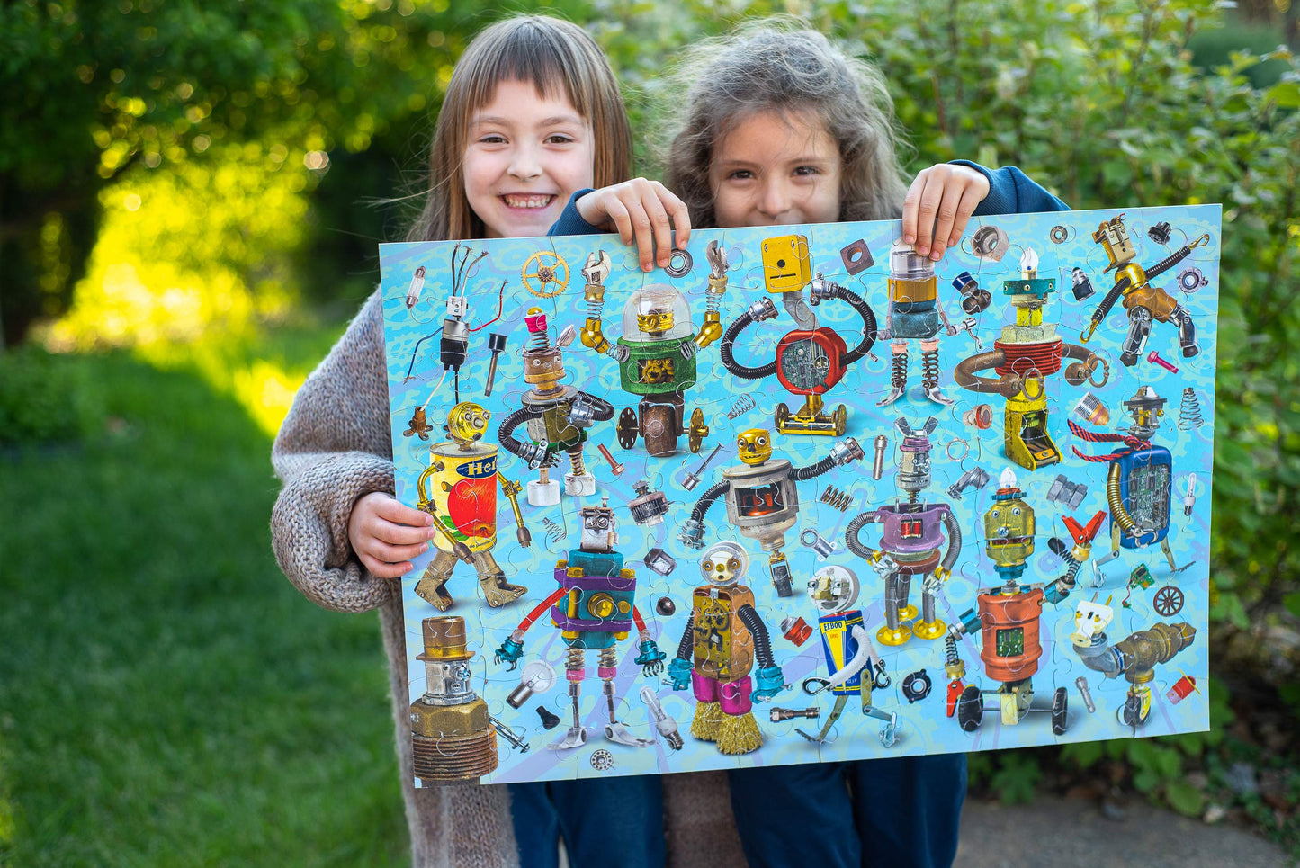 eeBoo: Upcycled Robots 100 Piece Puzzle Perfect Project for Little Hands Aids in Development of Pattern Shape and Color Recognition Offers Children a Challenge Perfect for Ages 5 and up