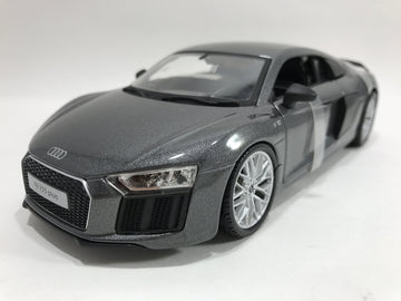 Maisto Audi R8 V10 Plus Model Car - 1:24 Scale - Metallic Grey - FBA_1634 - Metal Construction