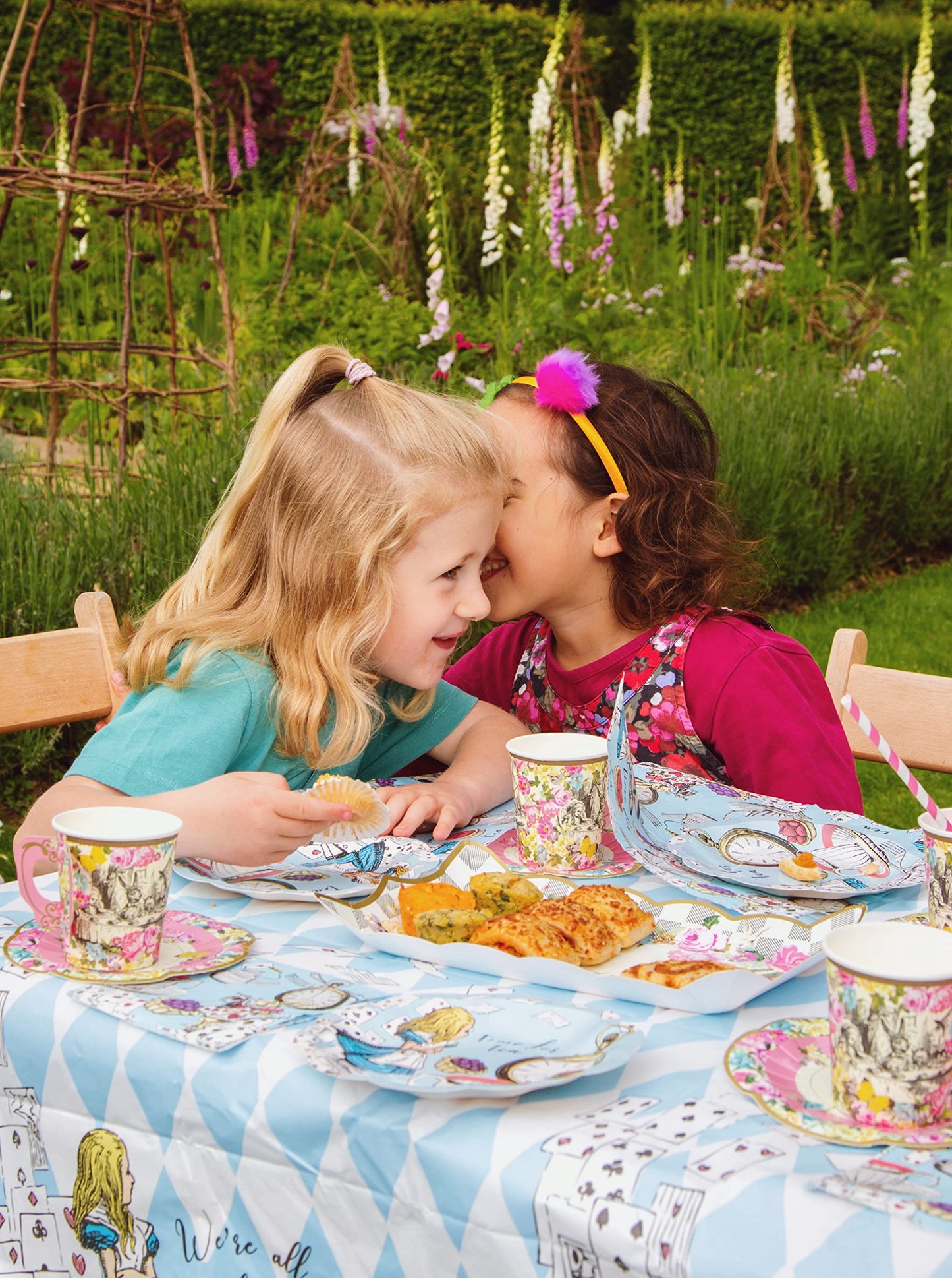 Talking Tables Blue Alice in Wonderland Paper Table Cover | Disposable Tablecloth, Home Recyclable | Supplies for Mad Hatter Tea