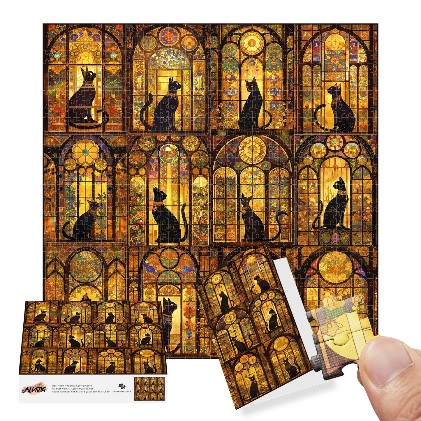 ALL4JIG Cats Fun Jigsaw Puzzles for Adults and Kids, 1000 Pieces, Christmas Secret Santa Gift, White Elephant Gifts, Number Part