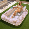 Sloosh Inflatable Tanning Pool Lounger Float, Large 70"x46", Golden White, Model 40895, PVC Material, Ideal for Sunbathing and Ice Baths
