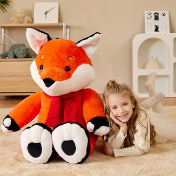 Earthsound Giant Fox Stuffed Animal Plush Toy,Large Realistic Fox Jumbo Big Size Soft Toys,Cute Huge Fluffy Plushy Oversized Fat