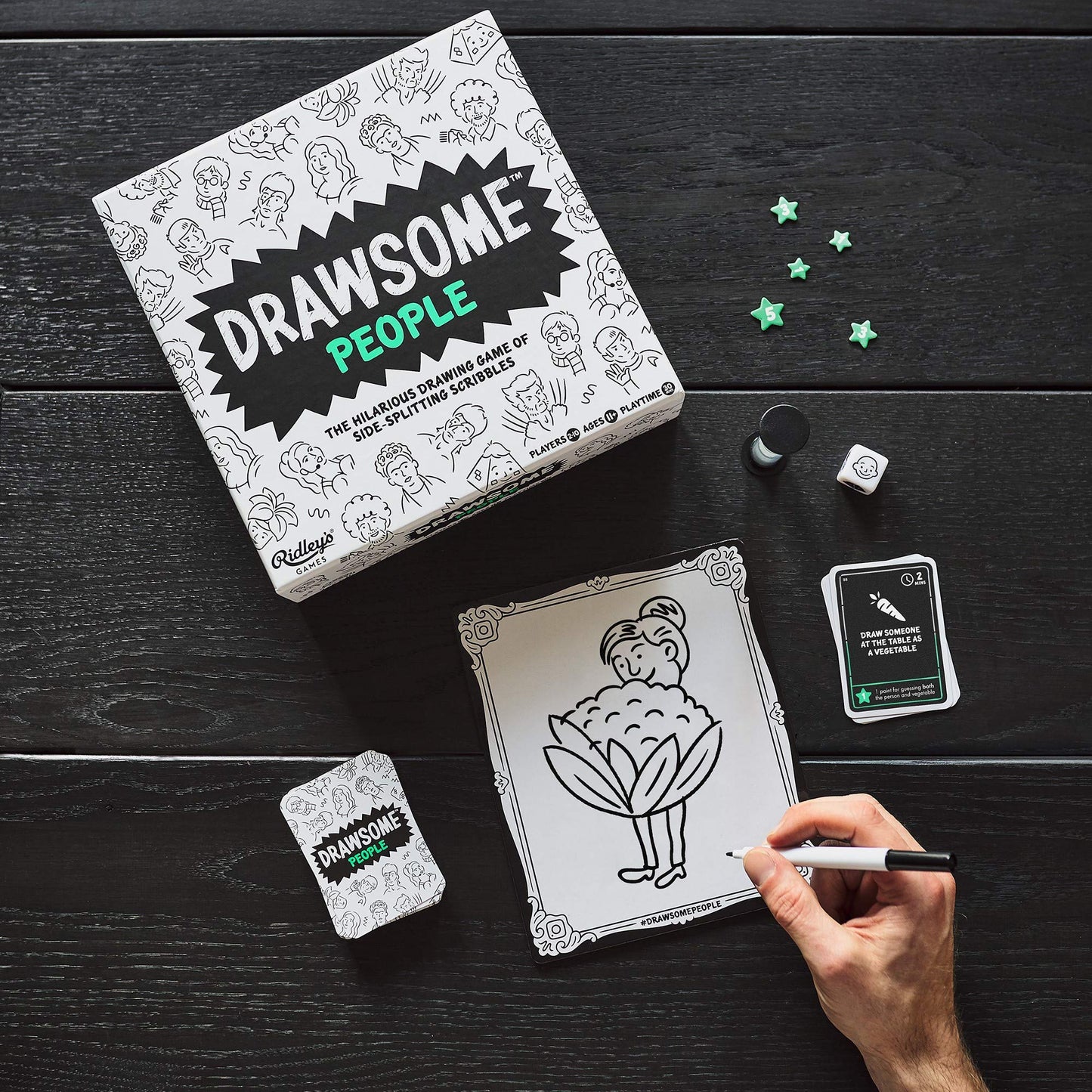 Ridley'S Ridley’S Drawsome People Group Party Game – Drawing Game For Kids And Families, Ideal For 2-10 Players Ages 11+ – Funny Group Game – Includes To Play