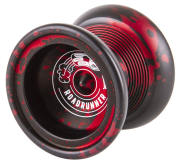 Duncan Toys Roadrunner Yo-Yo, Unresponsive Expert Level Yo-Yo, Concave Bearing And Aluminum Body, Black With Red Splash
