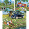Bits And Pieces – Value Set Of Three 500 Piece Jigsaw Puzzles For Adults – Around The Bend, Plain And Fancy, Father'S Day Jigsaw Puzzles By Artist John Sloane, Completed Puzzle Size: 18' X 24'