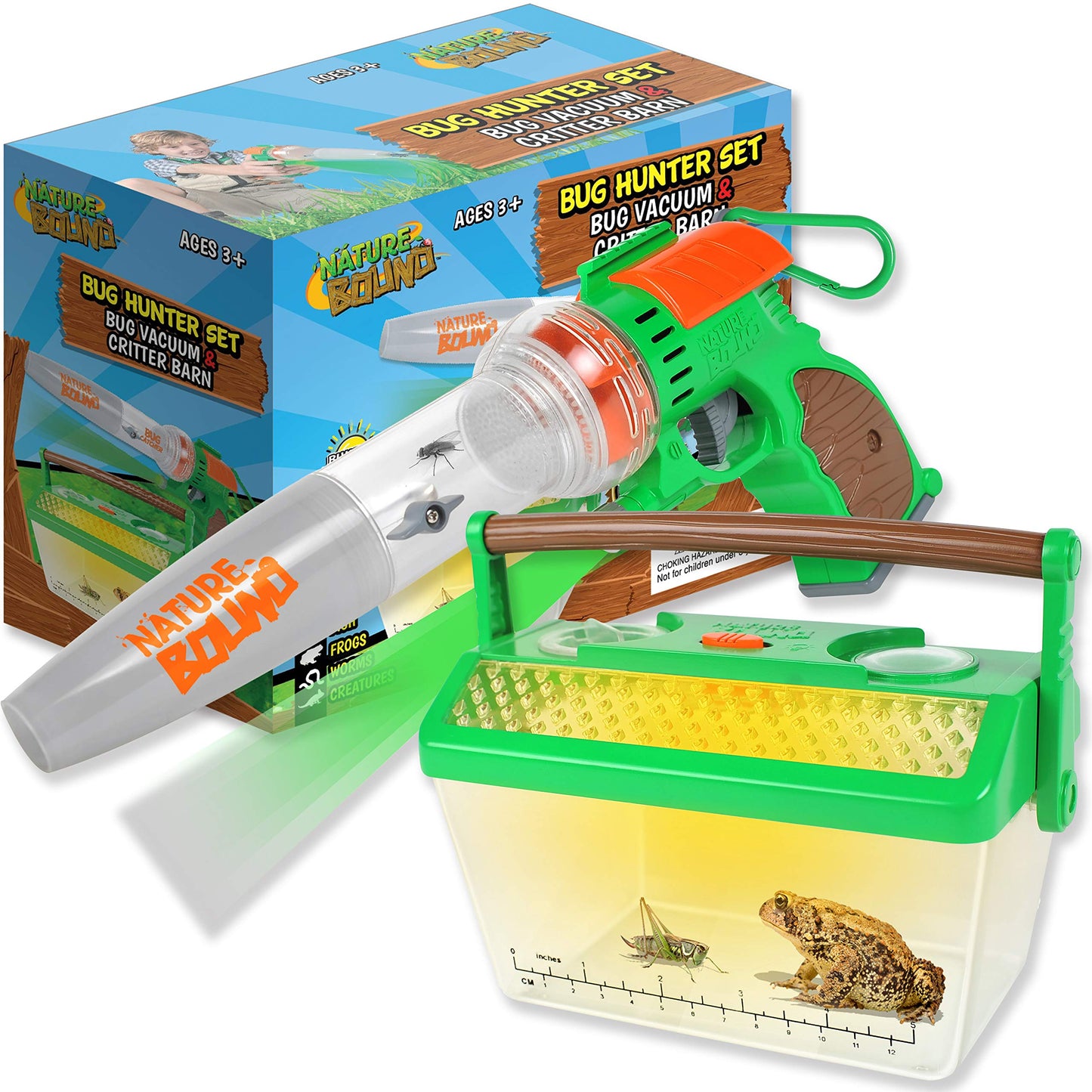 Nature Bound Bug Catcher Vacuum With Light Up Critter Habitat Case For Backyard Exploration - Complete Kit For Kids Includes Vacuum And Cage, Green (Original Style)