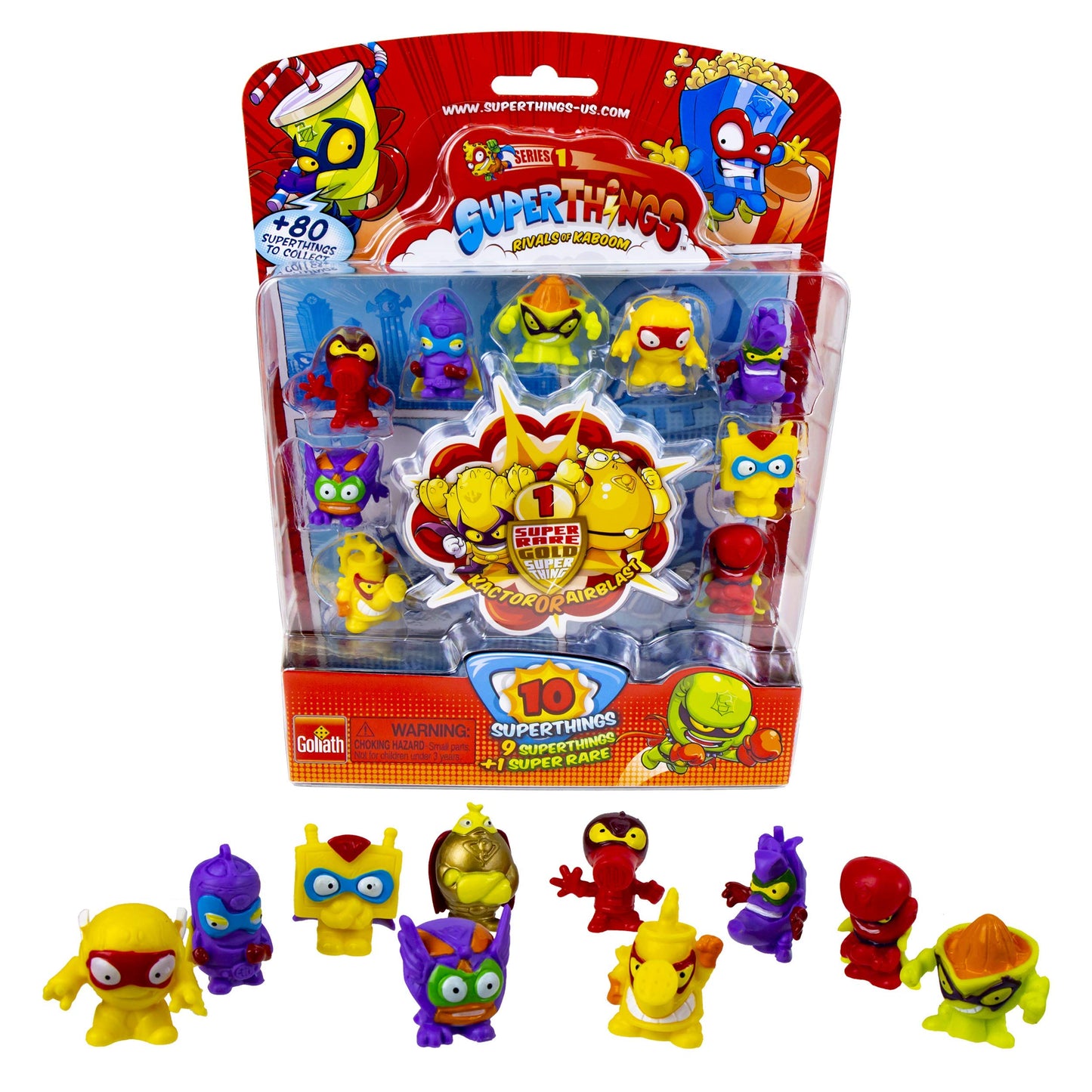 Superthings Series 1 - Blister Pack (10) By Goliath - Contains 9 Superthings And 1 Super Rare Gold Character