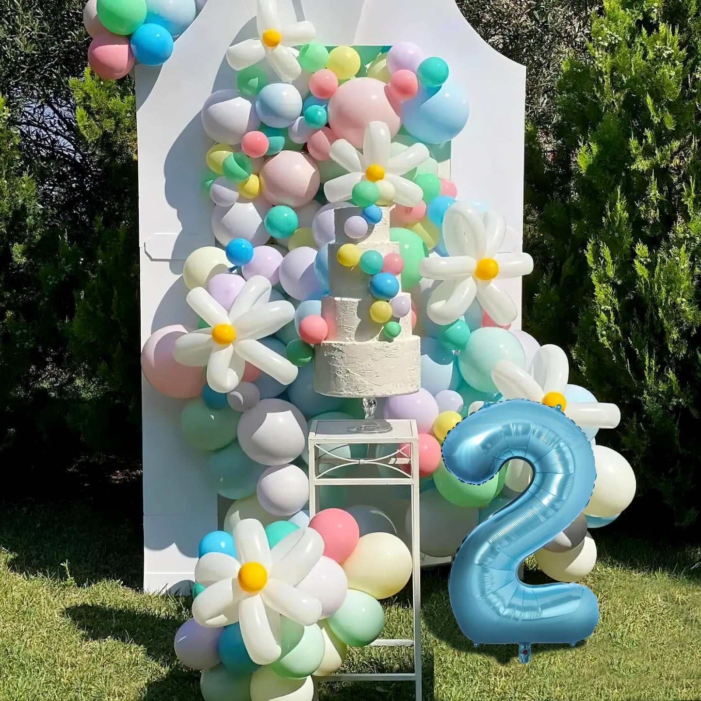 Vonokee 40 Inch Light Blue Giant Number Balloons 7, Jumbo Digital Foil Mylar Balloon For Birthday Party Wedding Anniversary Cele