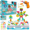 249 PCS STEM Learning Toys - Electric Drill DIY Educational Set, Creative Engineering with Various Shapes and 5 Toy Tools - 2&3D