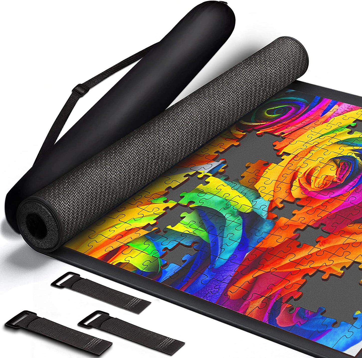 Puzzle Mat Puzzle Mat Roll Up, Large Roll Up Puzzle Mat 46”X26”, Portable Puzzle Mat Organizer Up To 1500 Pcs, No Creases To Your Finished And Unfinished Puzzles,Rubber Puzzle Mats For Jigsaw Puzzles