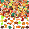 Thanksgiving Fall Leaf Foam Sticker, Julbear 900Pcs Autumn Glitter Maple Leaves Colorful Pattern Self-Adhesive Foam Stickers For