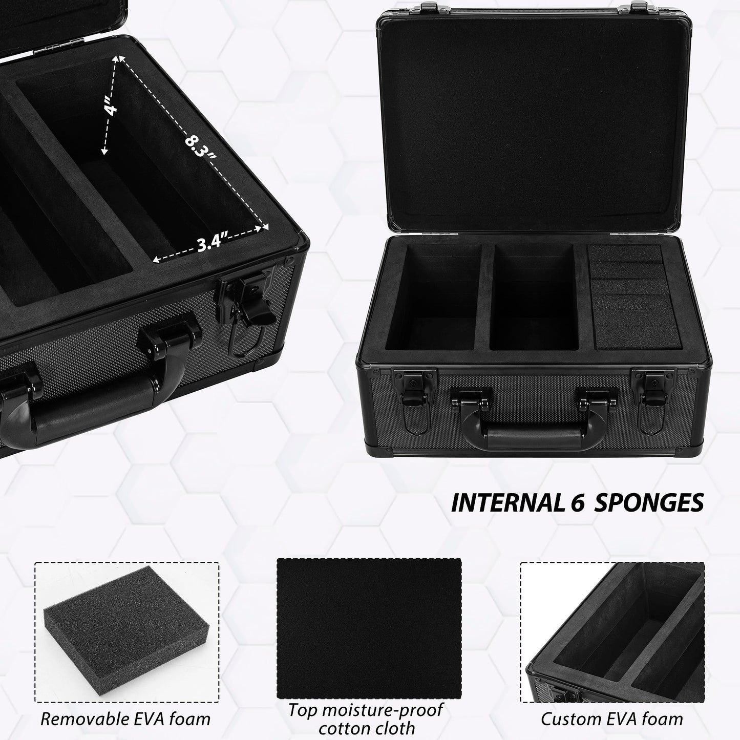 Ouutmee Graded Card Case - Aluminum Alloy Graded Card Storage Box Compatible With 100 Card Slabs - The Sports Trading Card Case