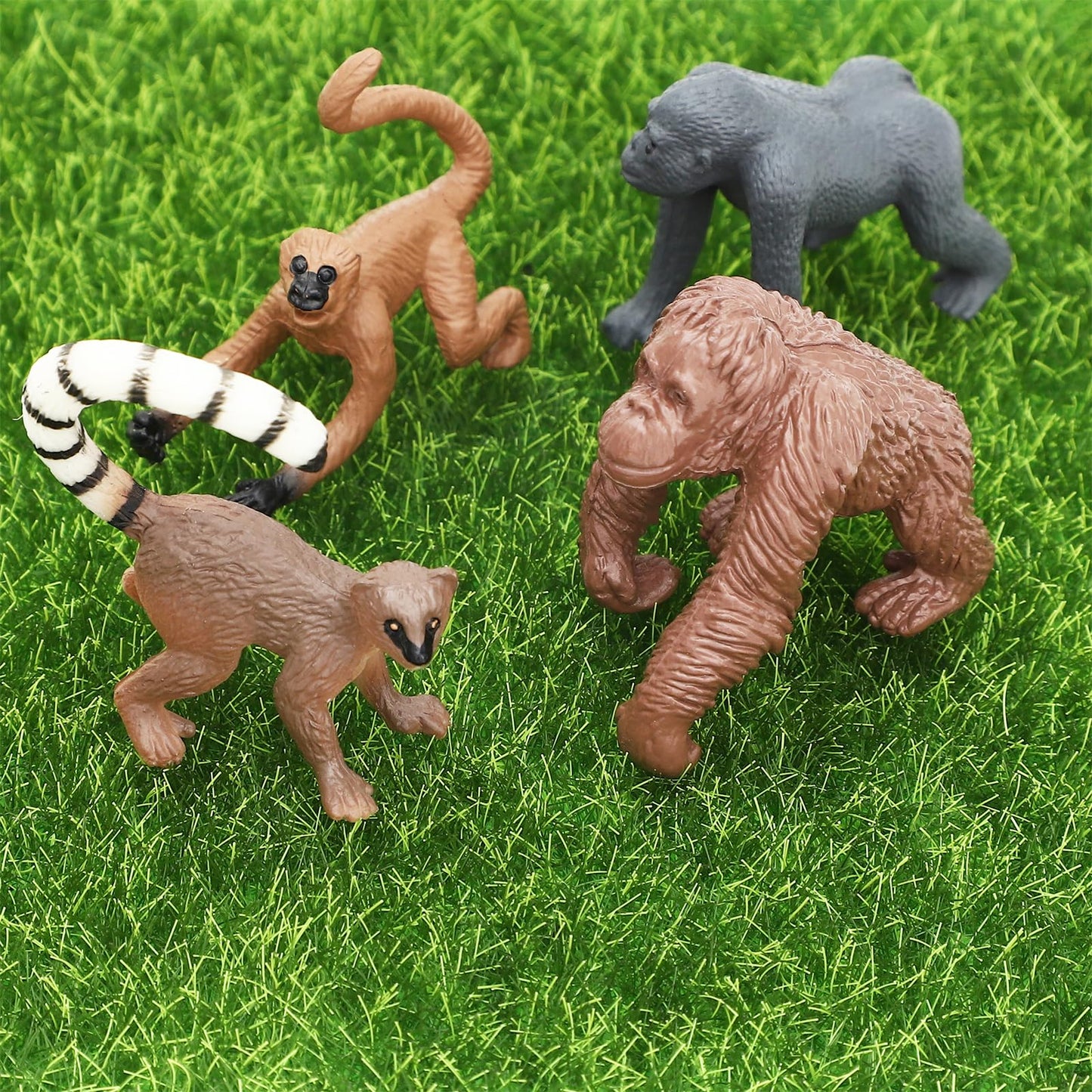 Onest 14 Pieces Mini Monkey Figurines Playset Hand Painted Tiny Monkeys Realistic Detailed Plastic Monkey Figures Toys Small Mon