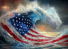 1000pcs American Flag Wave Paper Puzzle - Large Puzzle Toy mature-themed Game Gift - Family Interactive Game Puzzle DIY Home Decoration Brain Challenge Gift