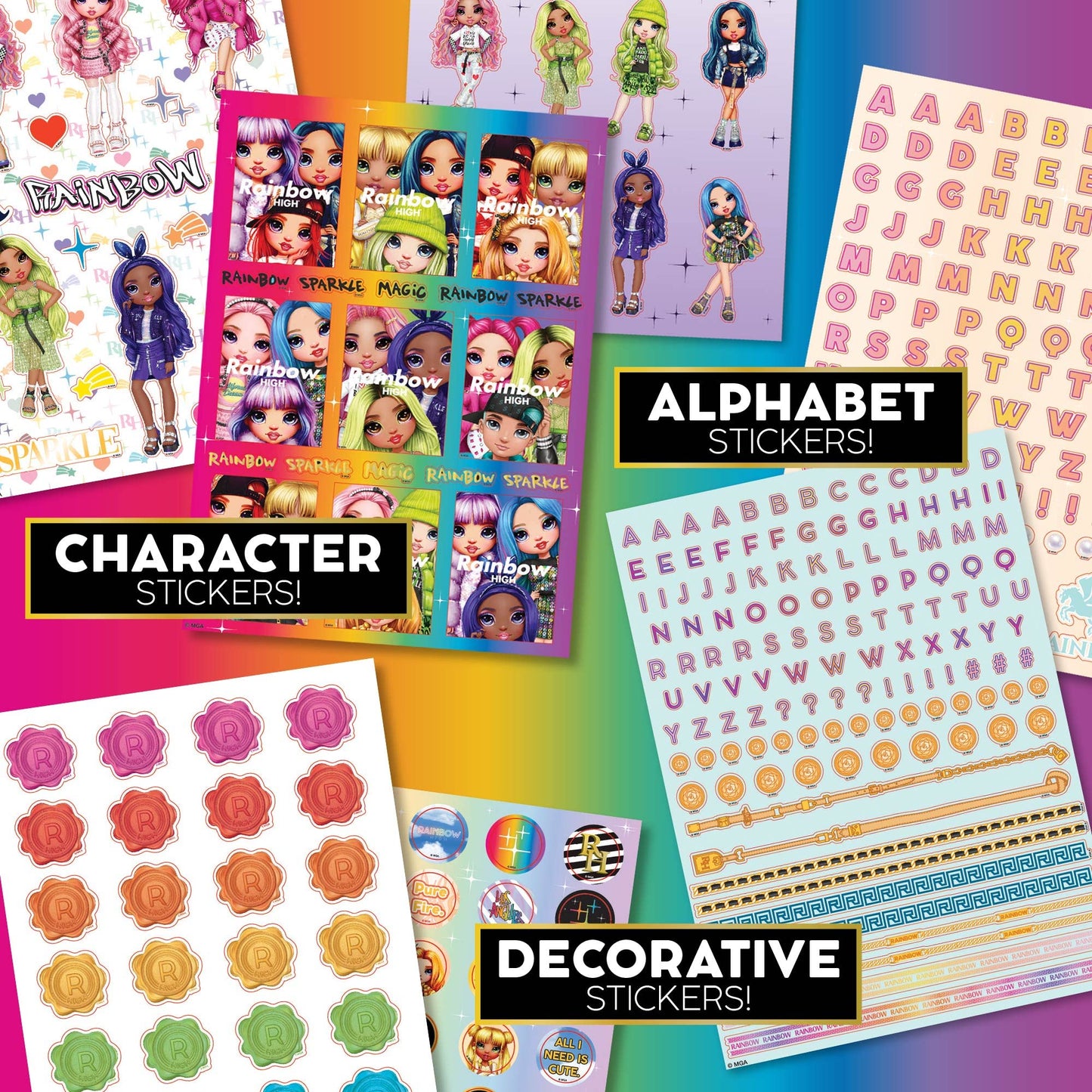 Rainbow High 1500+ Fashion First Stickers By Horizon Group Usa