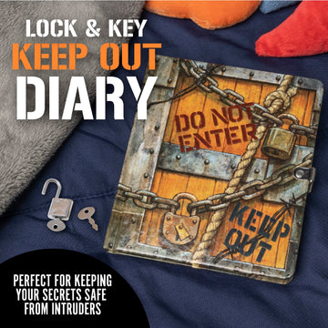 Peaceable Kingdom Keep Out 6.25' Lock And Key, Lined Page Diary For Kids