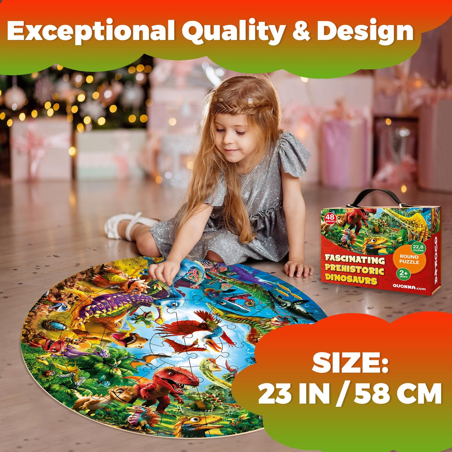QUOKKA Giant Puzzles for Kids Ages 4-6 - 48 Piece Round Puzzles for Toddlers 3-5