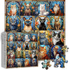 Pickforu Stained Glass Puzzles Cat Puzzles For Adults 1000 Pieces, Kitten Kitty Puzzles Collage Puzzles 1000 Pieces Hard, Impossible Challenging Jigsaw Puzzles,Colorful Mosaic Cats Puzzle