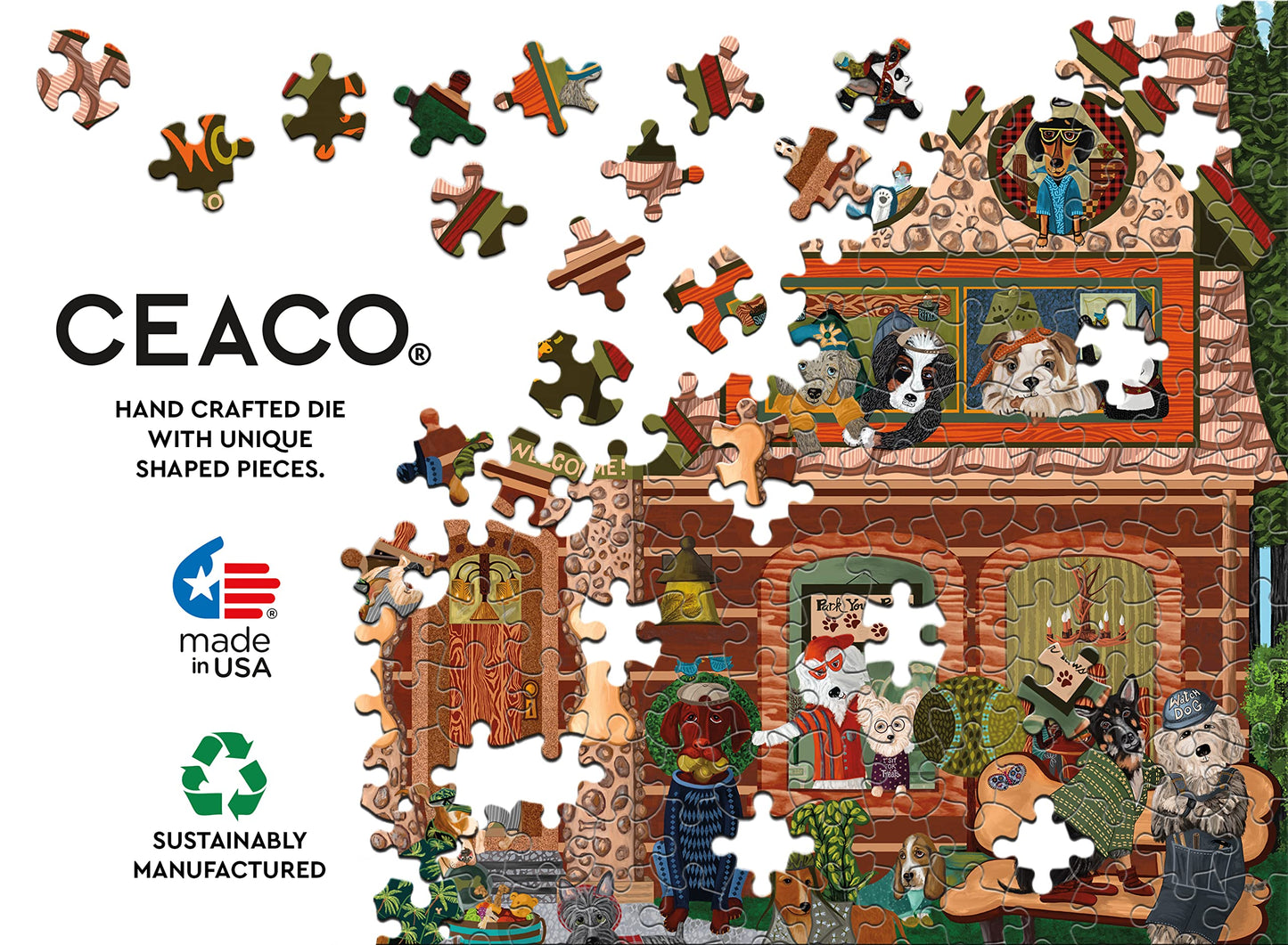 Ceaco - Woof N Wag - North Woof Inn - 300 Piece Jigsaw Puzzle