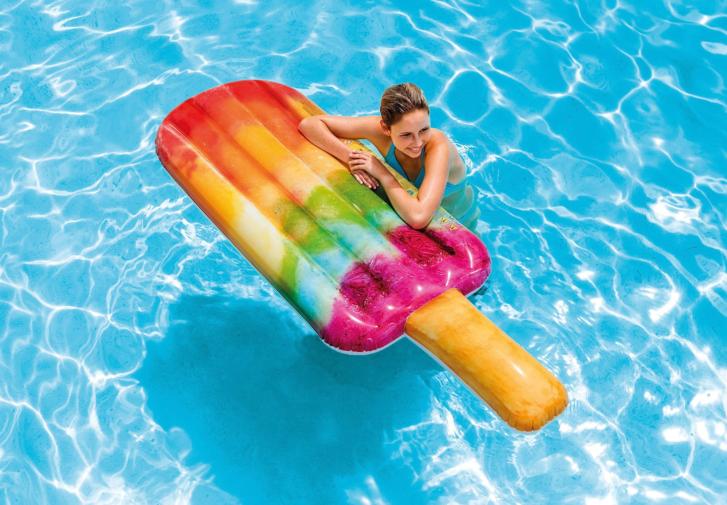 Intex Inflatable Popsicle Pool Float With Realistic Printing, 75' X 30' – Style May Vary