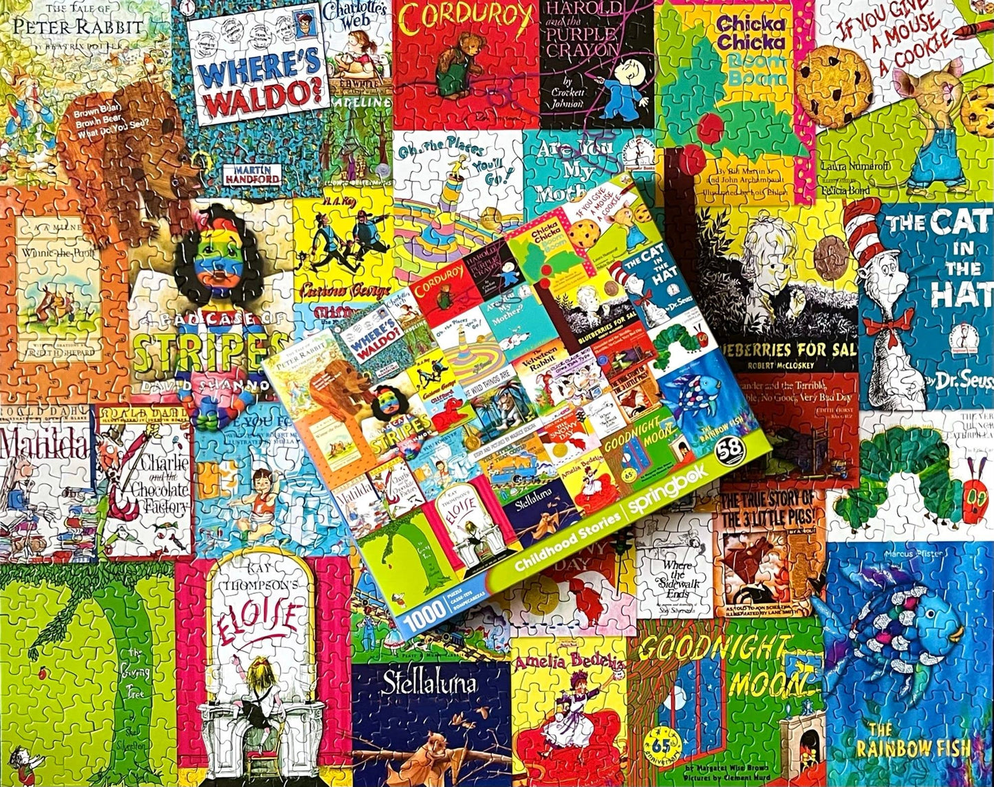 Springbok Childhood Stories 1000 Piece Jigsaw Puzzle For Adults & Kids Features Book Covers From Some Of Your Favorite Childhood Stores