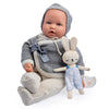 Jc Toys La Baby Original Gray Collection Gift Set | 17' Soft Weighted Body | Made In Spain | Just Like A Real Baby | Blue Eyes | Reborn Berenguer Boutique