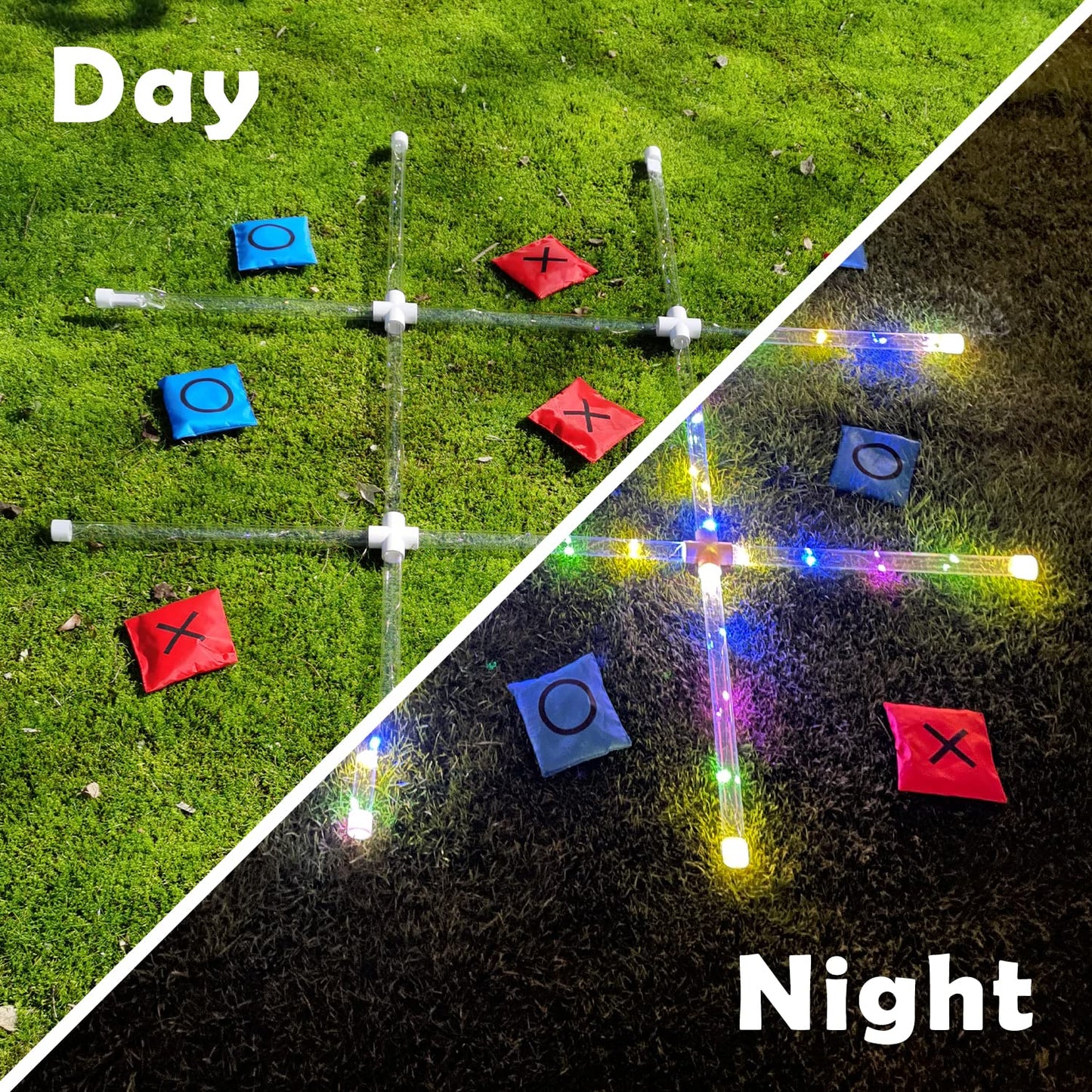 Generic Outdoor Giant Tic Tac Toe Game - Glow in the Dark Yard Game for Family Fun