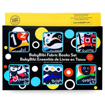 Cloth Books (Set Of 6). High Contrast Soft Books. Black And White Images Encourage Infant Development – Suitable For Babies And Toddlers From 3 Months