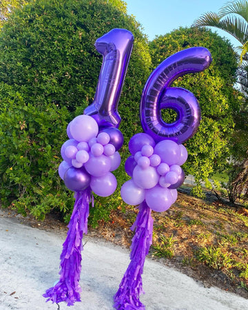 16 Balloon Number, Purple Number 16Th Birthday Balloons 40 Inch, Sweet 16 Years Old Purple Birthday Decorations For Boys Girls,