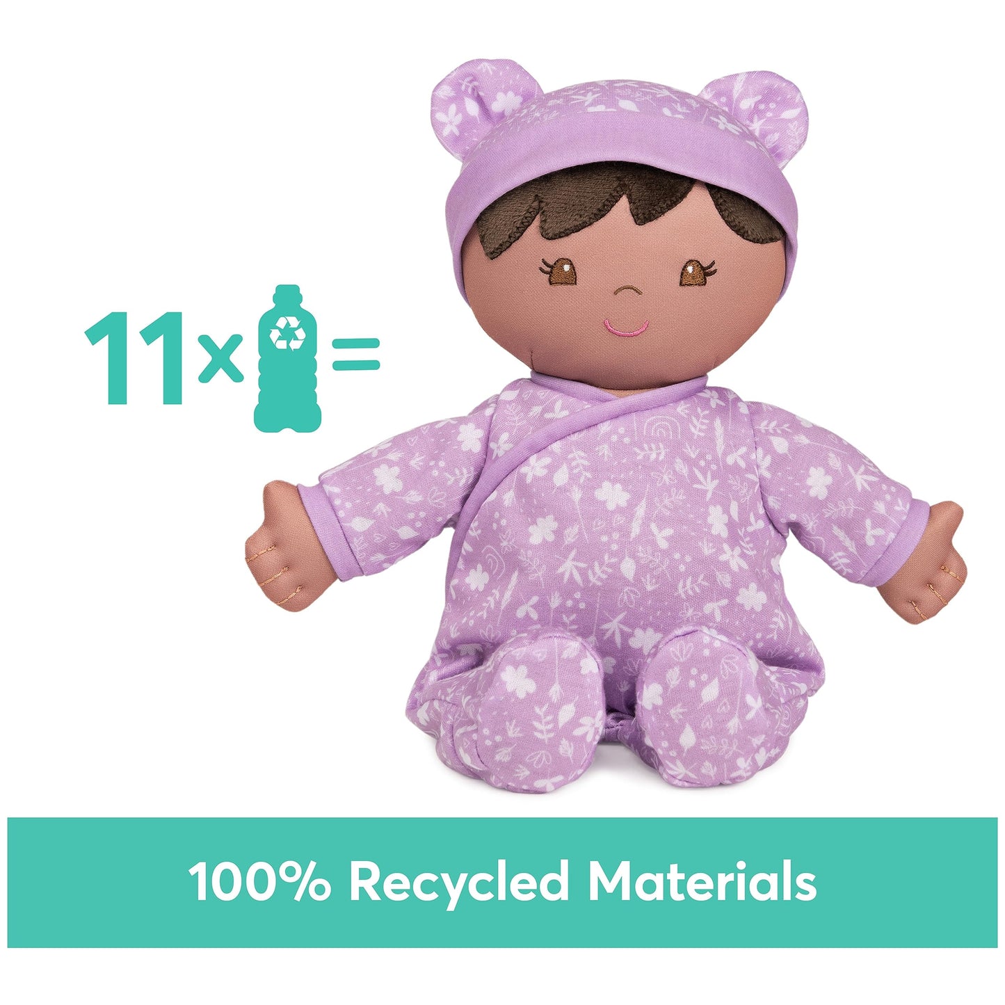 GUND Baby Doll - Sustainable Plush Doll, 12" Lavender, Made from Recycled Materials, Model 6067307