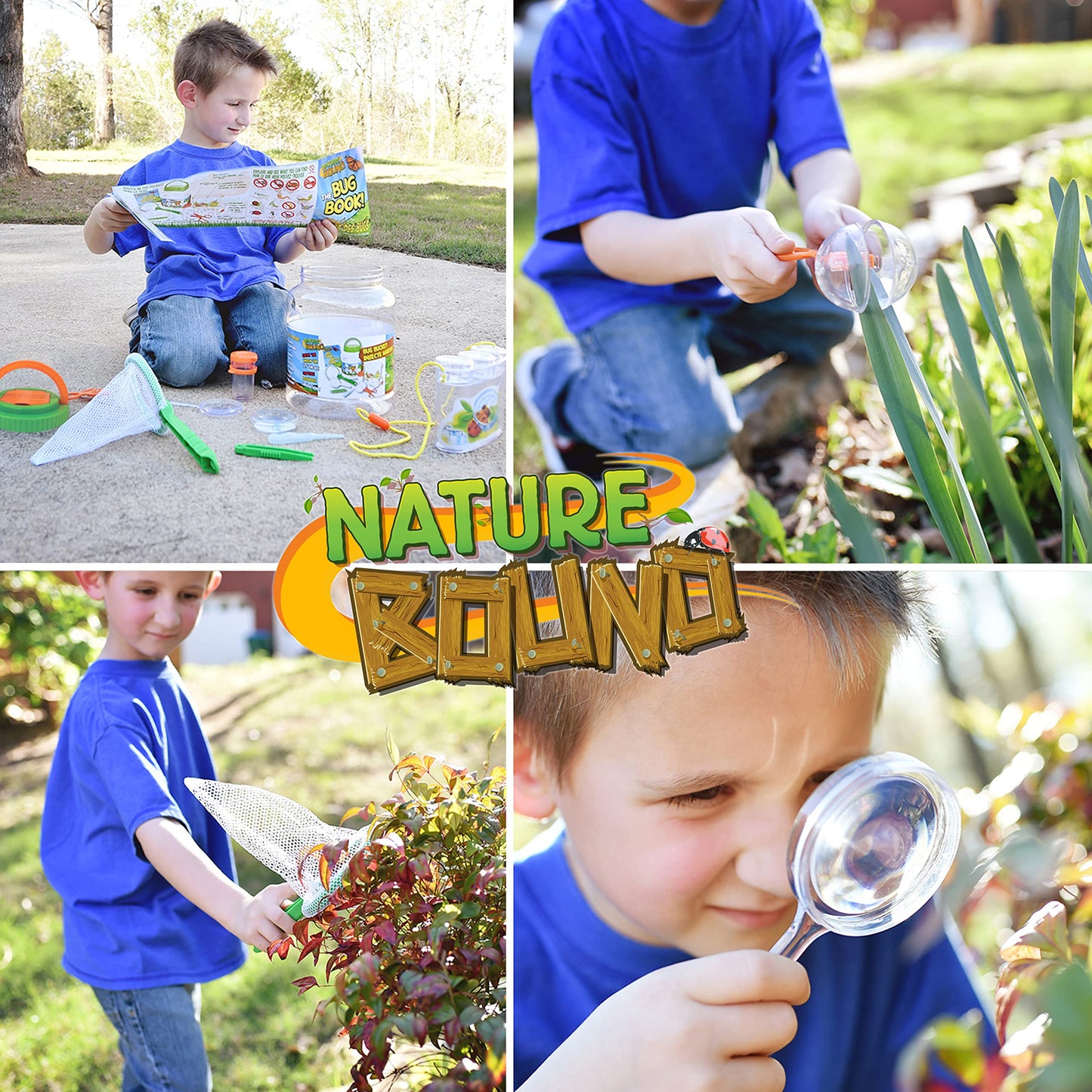 Nature Bound Bug Catcher Kit - 20 Piece Outdoor Exploration Set For Kids - Safe Insect Catch & Release With Bucket, Net, Magnifier & More - Great Gift For Young Explorers (Original Design)
