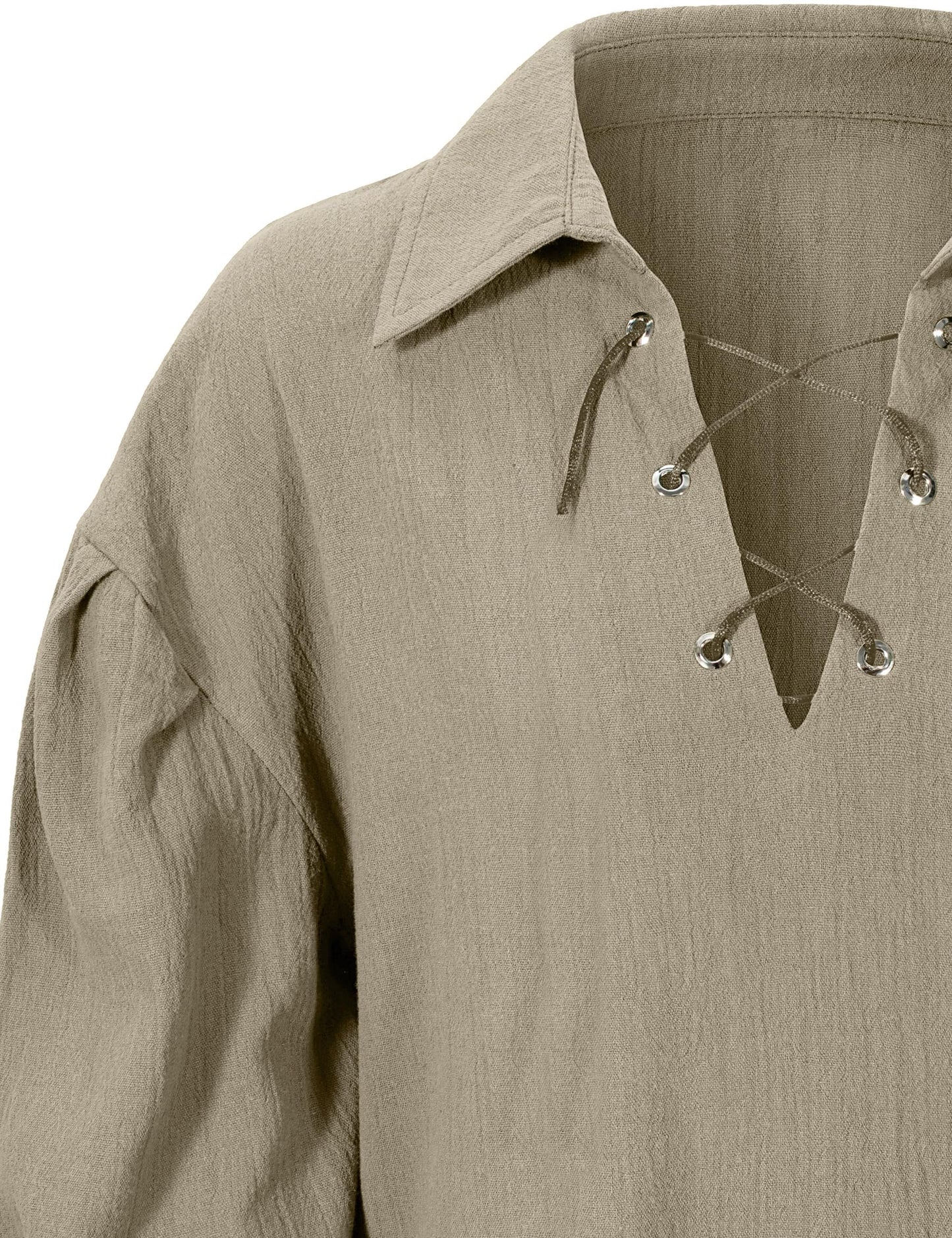 Kids Medieval Viking Pirate Renaissance Retro Costume Shirt for Boys Halloween Party Cosplay 8-10 Years Beige